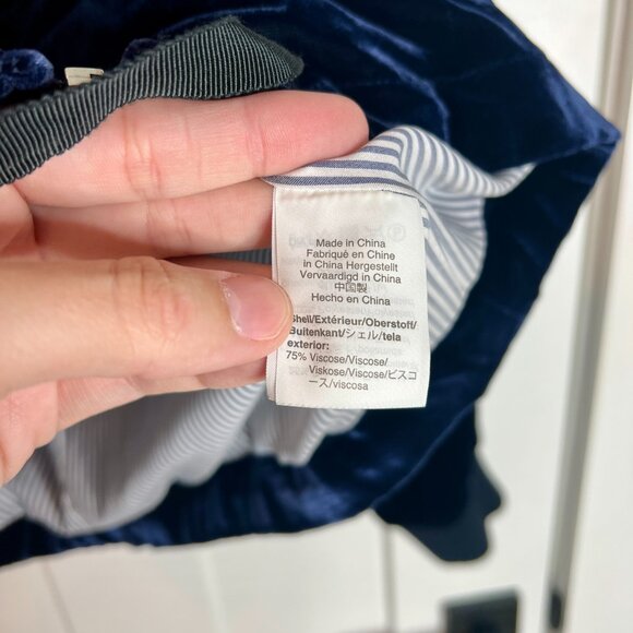 J. Crew Navy Blue Velvet Bomber Jacket Night Out Preppy Classic Size Small - Picture 5 of 8